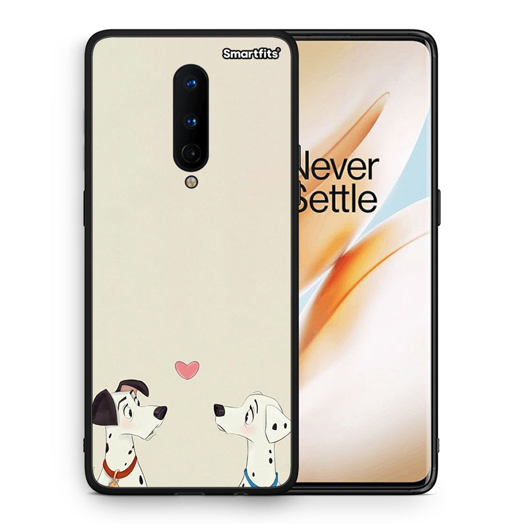 Θήκη OnePlus 8 Dalmatians Love από τη Smartfits με σχέδιο στο πίσω μέρος και μαύρο περίβλημα | OnePlus 8 Dalmatians Love case with colorful back and black bezels