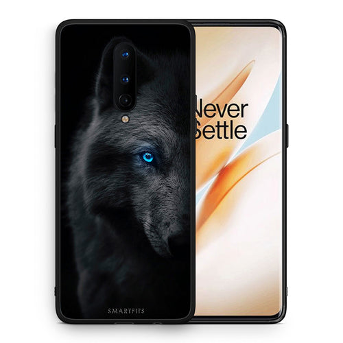 Θήκη OnePlus 8 Dark Wolf από τη Smartfits με σχέδιο στο πίσω μέρος και μαύρο περίβλημα | OnePlus 8 Dark Wolf case with colorful back and black bezels