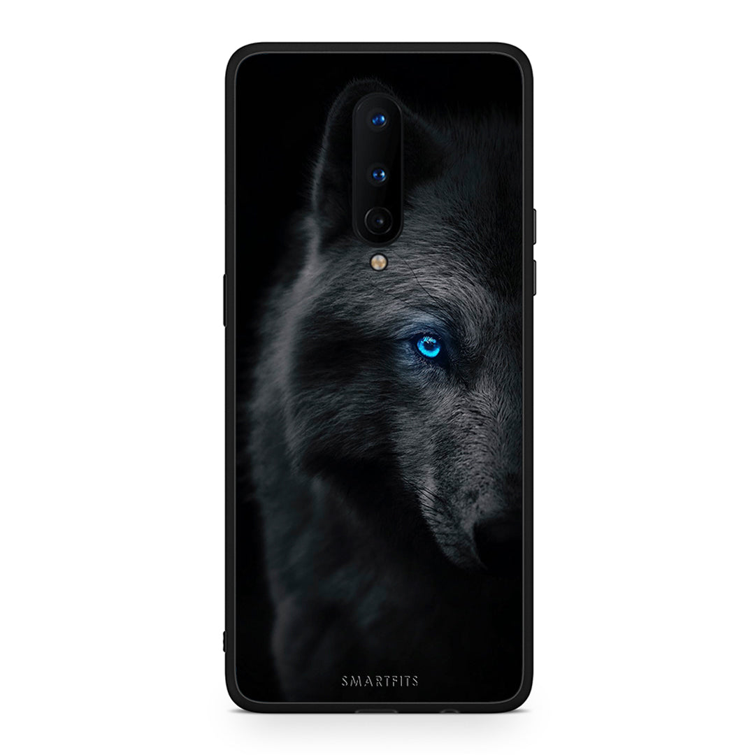 OnePlus 8 Dark Wolf θήκη από τη Smartfits με σχέδιο στο πίσω μέρος και μαύρο περίβλημα | Smartphone case with colorful back and black bezels by Smartfits