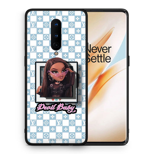Θήκη Αγίου Βαλεντίνου OnePlus 8 Devil Baby από τη Smartfits με σχέδιο στο πίσω μέρος και μαύρο περίβλημα | OnePlus 8 Devil Baby case with colorful back and black bezels