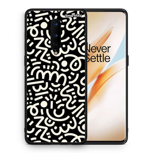 Θήκη OnePlus 8 Doodle Art από τη Smartfits με σχέδιο στο πίσω μέρος και μαύρο περίβλημα | OnePlus 8 Doodle Art case with colorful back and black bezels