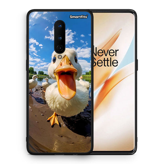 Θήκη OnePlus 8 Duck Face από τη Smartfits με σχέδιο στο πίσω μέρος και μαύρο περίβλημα | OnePlus 8 Duck Face case with colorful back and black bezels