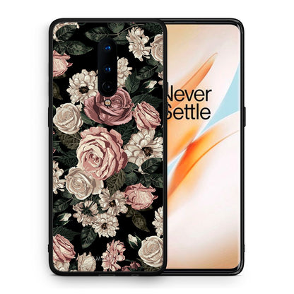 Θήκη OnePlus 8 Wild Roses Flower από τη Smartfits με σχέδιο στο πίσω μέρος και μαύρο περίβλημα | OnePlus 8 Wild Roses Flower case with colorful back and black bezels