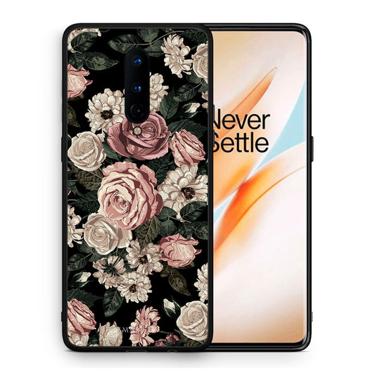 Θήκη OnePlus 8 Wild Roses Flower από τη Smartfits με σχέδιο στο πίσω μέρος και μαύρο περίβλημα | OnePlus 8 Wild Roses Flower case with colorful back and black bezels