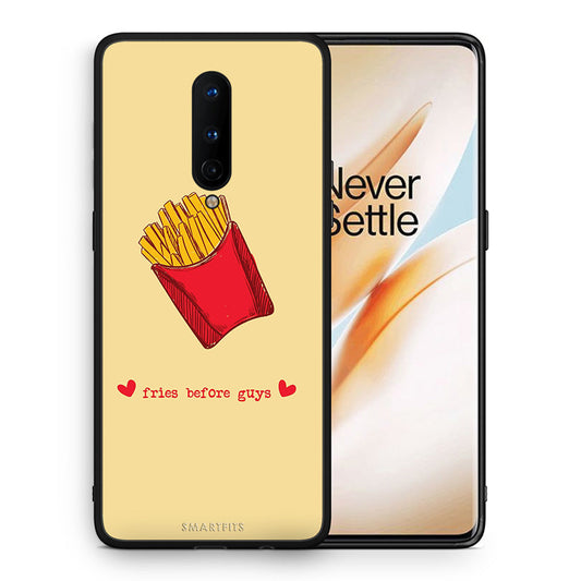 Θήκη Αγίου Βαλεντίνου OnePlus 8 Fries Before Guys από τη Smartfits με σχέδιο στο πίσω μέρος και μαύρο περίβλημα | OnePlus 8 Fries Before Guys case with colorful back and black bezels