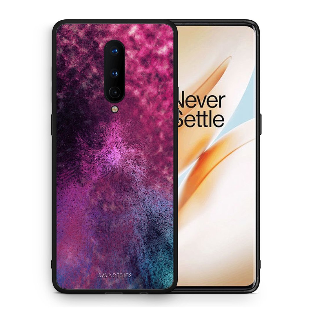 Θήκη OnePlus 8 Aurora Galaxy από τη Smartfits με σχέδιο στο πίσω μέρος και μαύρο περίβλημα | OnePlus 8 Aurora Galaxy case with colorful back and black bezels