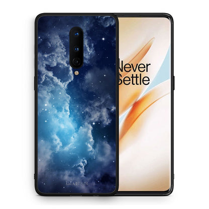 Θήκη OnePlus 8 Blue Sky Galaxy από τη Smartfits με σχέδιο στο πίσω μέρος και μαύρο περίβλημα | OnePlus 8 Blue Sky Galaxy case with colorful back and black bezels