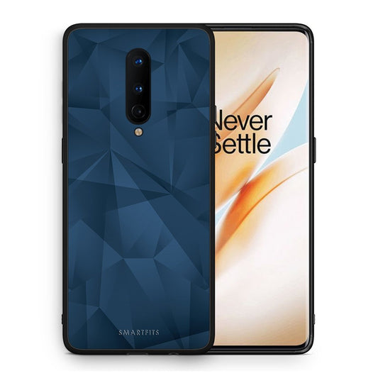 Θήκη OnePlus 8 Blue Abstract Geometric από τη Smartfits με σχέδιο στο πίσω μέρος και μαύρο περίβλημα | OnePlus 8 Blue Abstract Geometric case with colorful back and black bezels