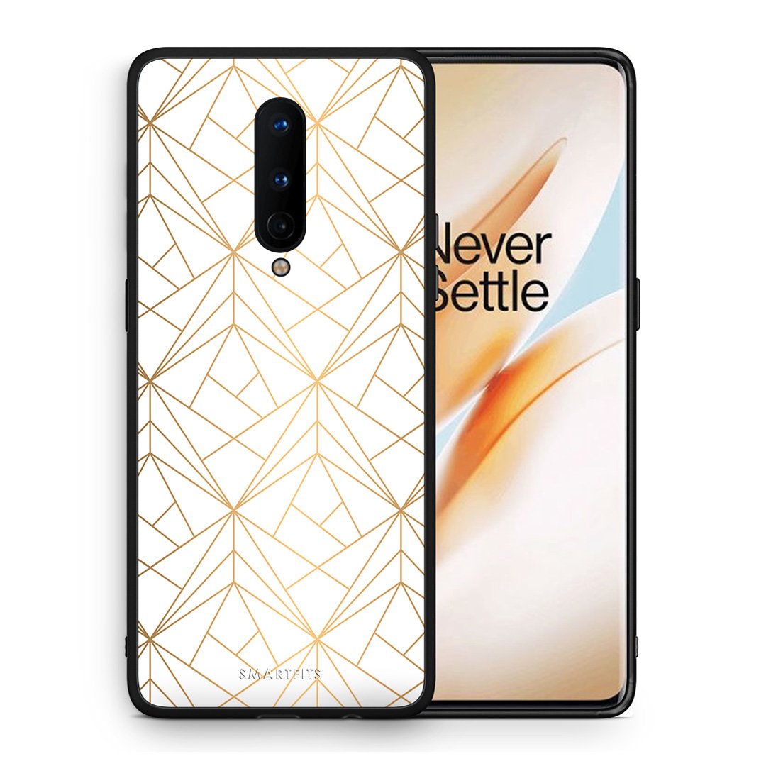 Θήκη OnePlus 8 Luxury White Geometric από τη Smartfits με σχέδιο στο πίσω μέρος και μαύρο περίβλημα | OnePlus 8 Luxury White Geometric case with colorful back and black bezels