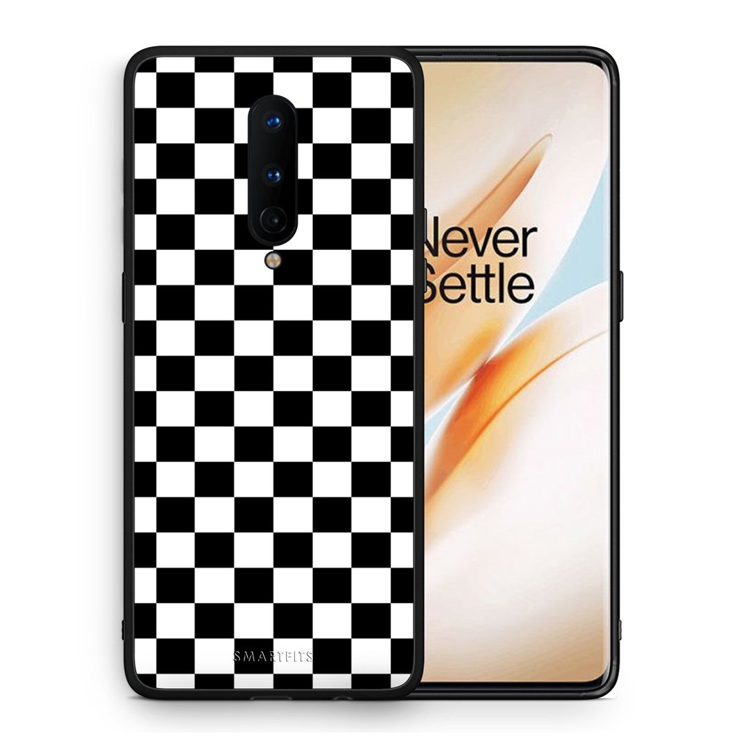 Θήκη OnePlus 8 Squares Geometric από τη Smartfits με σχέδιο στο πίσω μέρος και μαύρο περίβλημα | OnePlus 8 Squares Geometric case with colorful back and black bezels