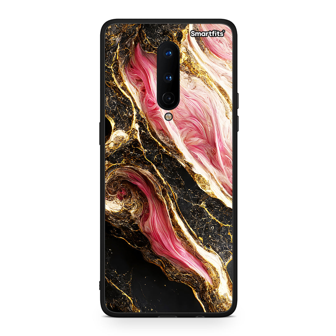 OnePlus 8 Glamorous Pink Marble θήκη από τη Smartfits με σχέδιο στο πίσω μέρος και μαύρο περίβλημα | Smartphone case with colorful back and black bezels by Smartfits