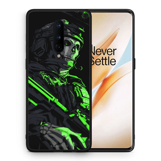 Θήκη Αγίου Βαλεντίνου OnePlus 8 Green Soldier από τη Smartfits με σχέδιο στο πίσω μέρος και μαύρο περίβλημα | OnePlus 8 Green Soldier case with colorful back and black bezels