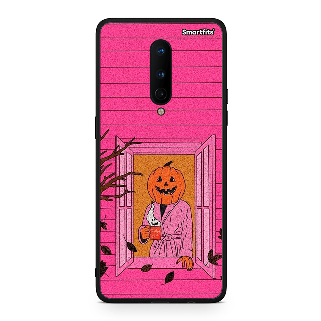 OnePlus 8 Halloween Pumpkin Lady Θήκη από τη Smartfits με σχέδιο στο πίσω μέρος και μαύρο περίβλημα | Smartphone case with colorful back and black bezels by Smartfits