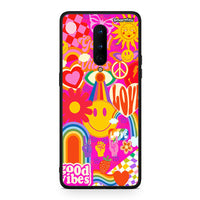 Thumbnail for OnePlus 8 Hippie Love θήκη από τη Smartfits με σχέδιο στο πίσω μέρος και μαύρο περίβλημα | Smartphone case with colorful back and black bezels by Smartfits