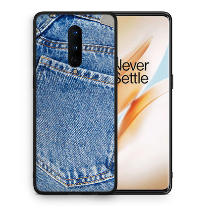 Θήκη OnePlus 8 Jeans Pocket από τη Smartfits με σχέδιο στο πίσω μέρος και μαύρο περίβλημα | OnePlus 8 Jeans Pocket case with colorful back and black bezels