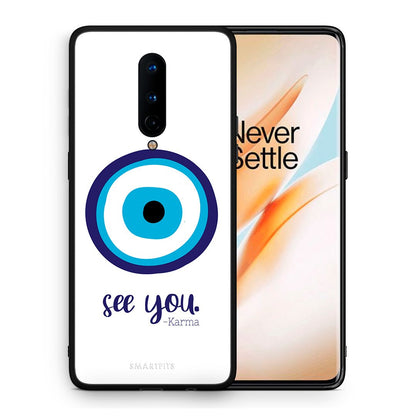 Θήκη OnePlus 8 Karma Says από τη Smartfits με σχέδιο στο πίσω μέρος και μαύρο περίβλημα | OnePlus 8 Karma Says case with colorful back and black bezels