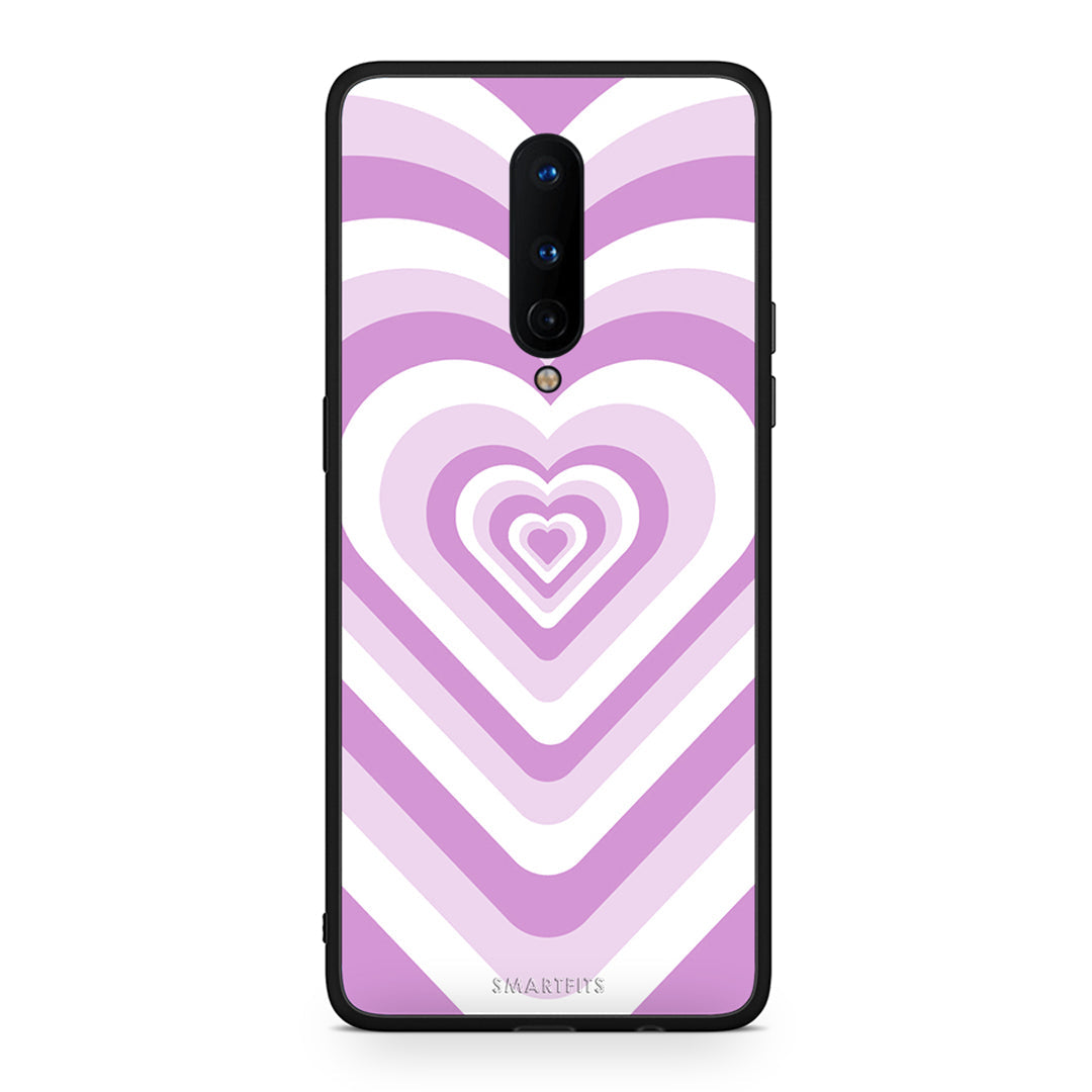 OnePlus 8 Lilac Hearts θήκη από τη Smartfits με σχέδιο στο πίσω μέρος και μαύρο περίβλημα | Smartphone case with colorful back and black bezels by Smartfits