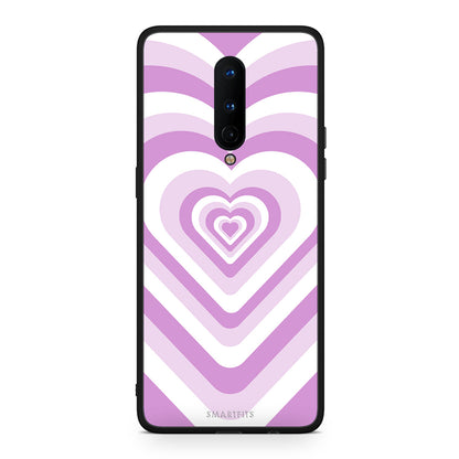 OnePlus 8 Lilac Hearts θήκη από τη Smartfits με σχέδιο στο πίσω μέρος και μαύρο περίβλημα | Smartphone case with colorful back and black bezels by Smartfits