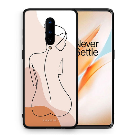 Θήκη OnePlus 8 LineArt Woman από τη Smartfits με σχέδιο στο πίσω μέρος και μαύρο περίβλημα | OnePlus 8 LineArt Woman case with colorful back and black bezels