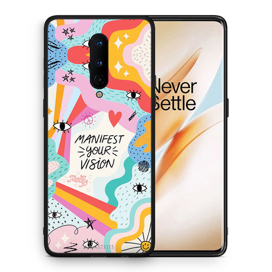 Θήκη OnePlus 8 Manifest Your Vision από τη Smartfits με σχέδιο στο πίσω μέρος και μαύρο περίβλημα | OnePlus 8 Manifest Your Vision case with colorful back and black bezels