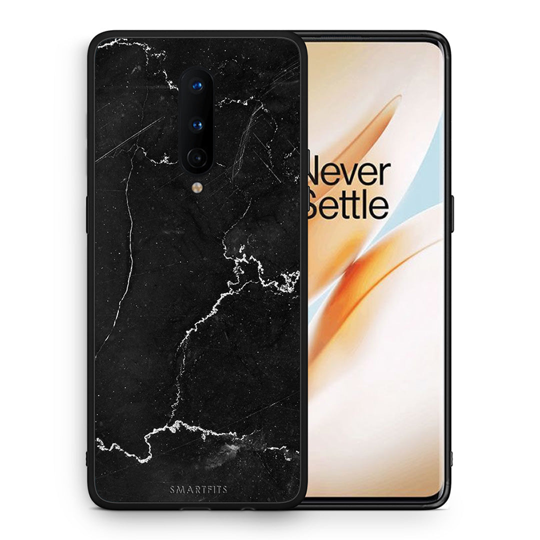 Θήκη OnePlus 8 Marble Black από τη Smartfits με σχέδιο στο πίσω μέρος και μαύρο περίβλημα | OnePlus 8 Marble Black case with colorful back and black bezels