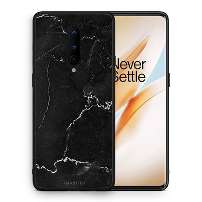 Θήκη OnePlus 8 Marble Black από τη Smartfits με σχέδιο στο πίσω μέρος και μαύρο περίβλημα | OnePlus 8 Marble Black case with colorful back and black bezels