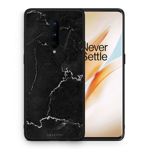 Θήκη OnePlus 8 Marble Black από τη Smartfits με σχέδιο στο πίσω μέρος και μαύρο περίβλημα | OnePlus 8 Marble Black case with colorful back and black bezels