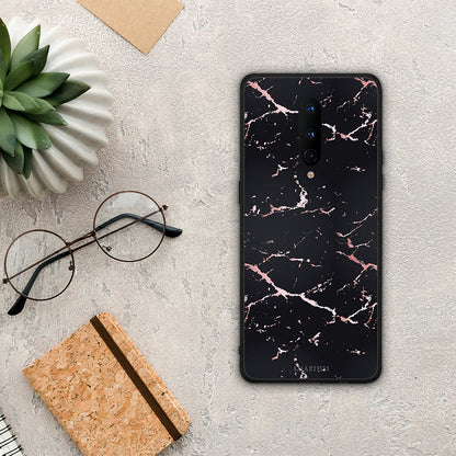 Marble Black Rosegold - OnePlus 8 θήκη