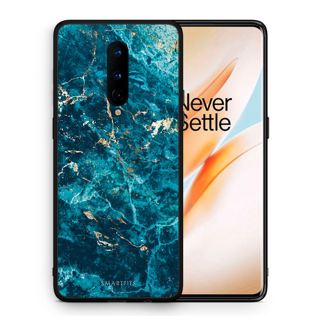 Θήκη OnePlus 8 Marble Blue από τη Smartfits με σχέδιο στο πίσω μέρος και μαύρο περίβλημα | OnePlus 8 Marble Blue case with colorful back and black bezels