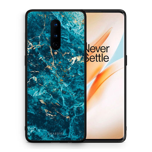 Θήκη OnePlus 8 Marble Blue από τη Smartfits με σχέδιο στο πίσω μέρος και μαύρο περίβλημα | OnePlus 8 Marble Blue case with colorful back and black bezels