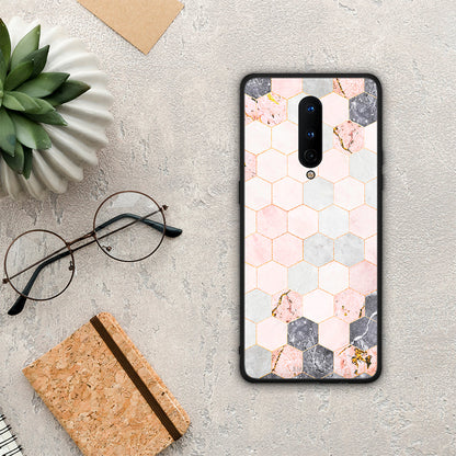Marble Hexagon Pink - OnePlus 8 θήκη