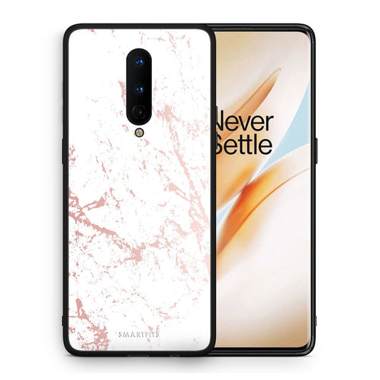 Θήκη OnePlus 8 Pink Splash Marble από τη Smartfits με σχέδιο στο πίσω μέρος και μαύρο περίβλημα | OnePlus 8 Pink Splash Marble case with colorful back and black bezels