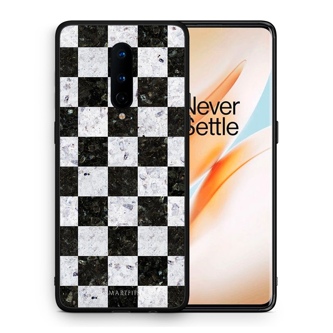Θήκη OnePlus 8 Square Geometric Marble από τη Smartfits με σχέδιο στο πίσω μέρος και μαύρο περίβλημα | OnePlus 8 Square Geometric Marble case with colorful back and black bezels