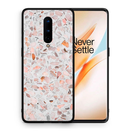 Θήκη OnePlus 8 Marble Terrazzo από τη Smartfits με σχέδιο στο πίσω μέρος και μαύρο περίβλημα | OnePlus 8 Marble Terrazzo case with colorful back and black bezels