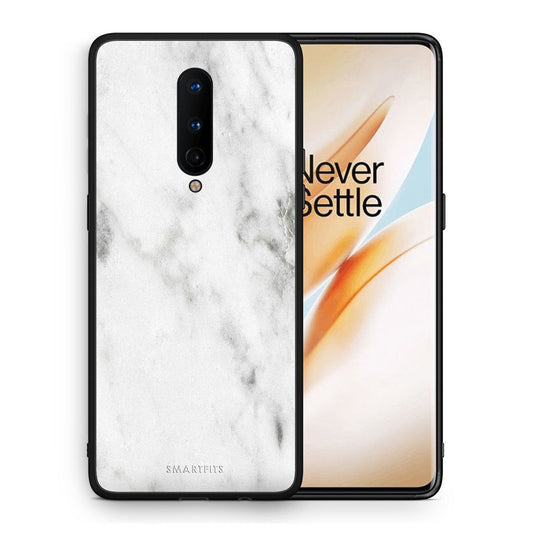 Θήκη OnePlus 8 White Marble από τη Smartfits με σχέδιο στο πίσω μέρος και μαύρο περίβλημα | OnePlus 8 White Marble case with colorful back and black bezels
