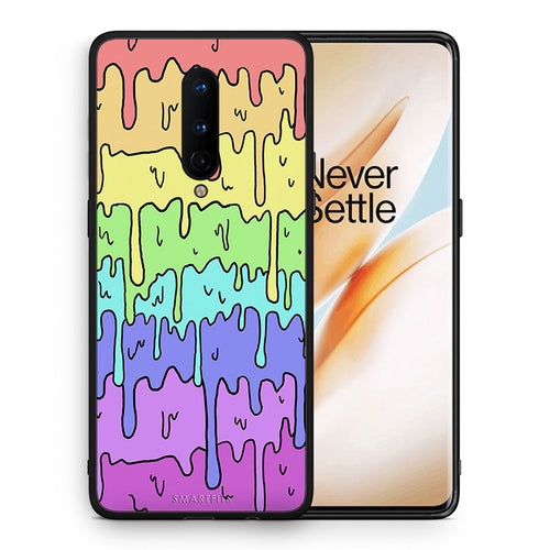Θήκη OnePlus 8 Melting Rainbow από τη Smartfits με σχέδιο στο πίσω μέρος και μαύρο περίβλημα | OnePlus 8 Melting Rainbow case with colorful back and black bezels