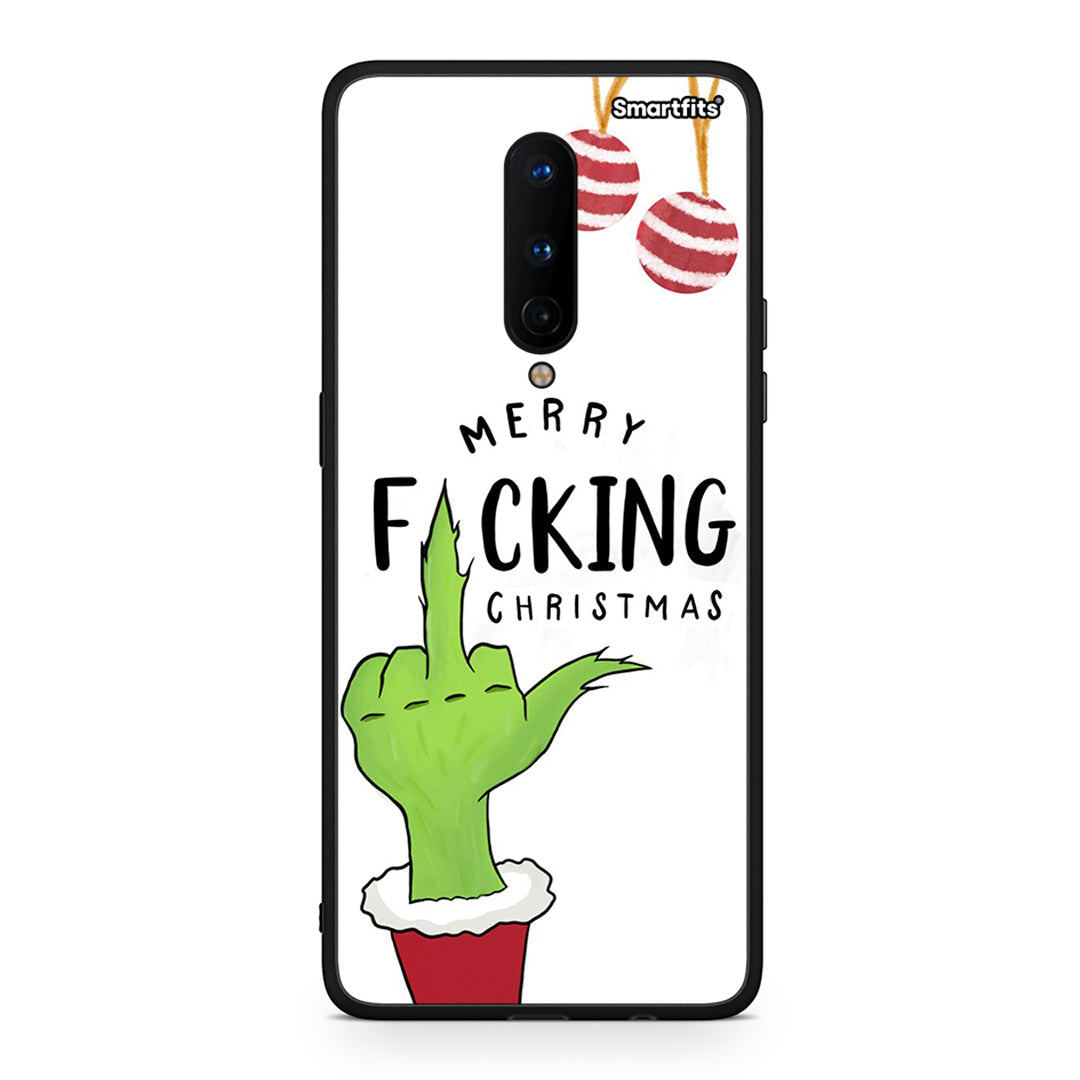 OnePlus 8 Merry F Xmas θήκη από τη Smartfits με σχέδιο στο πίσω μέρος και μαύρο περίβλημα | Smartphone case with colorful back and black bezels by Smartfits