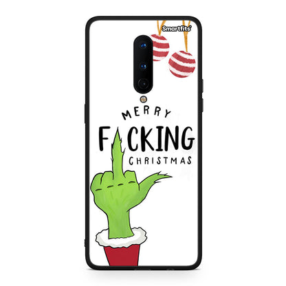 OnePlus 8 Merry F Xmas θήκη από τη Smartfits με σχέδιο στο πίσω μέρος και μαύρο περίβλημα | Smartphone case with colorful back and black bezels by Smartfits