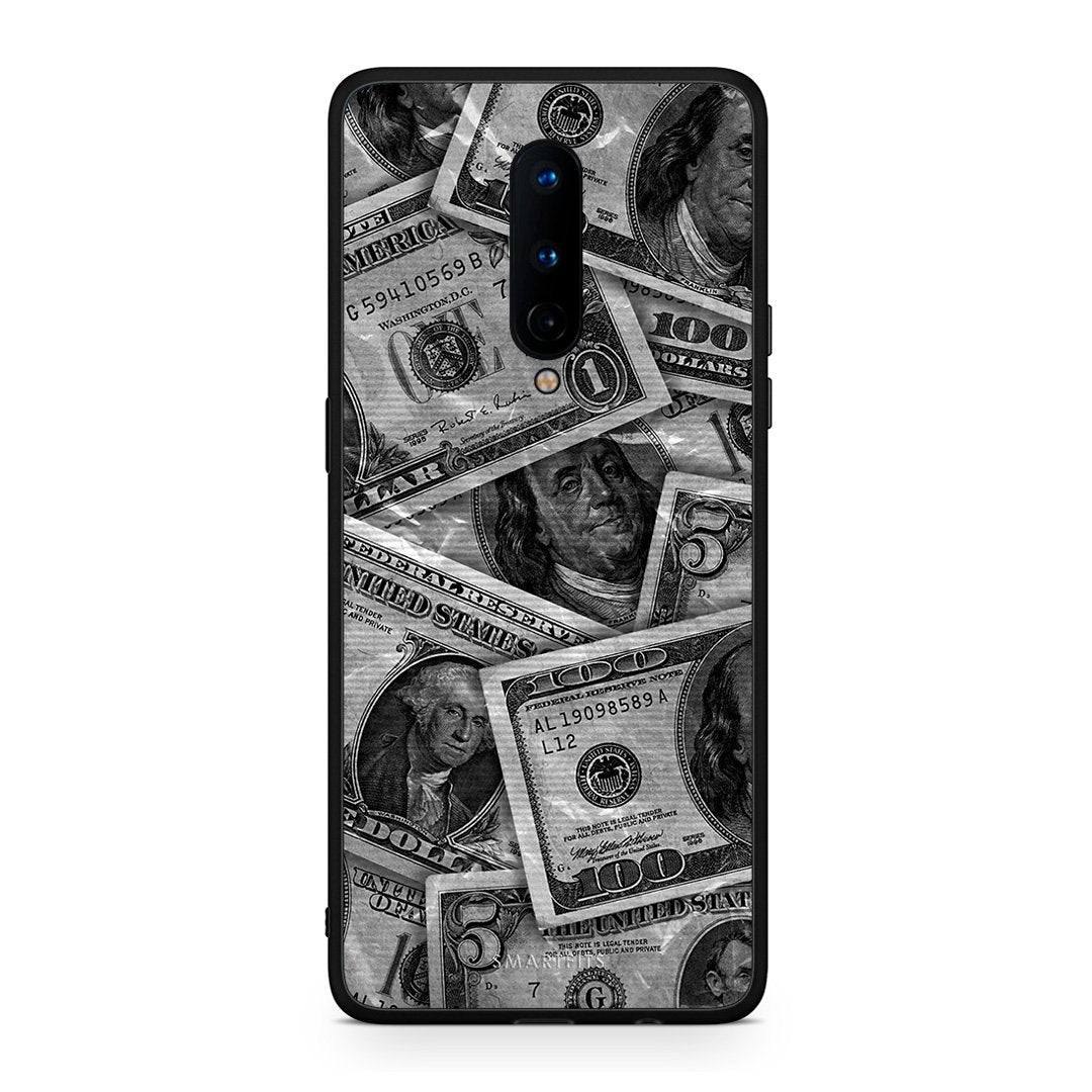 OnePlus 8 Money Dollars θήκη από τη Smartfits με σχέδιο στο πίσω μέρος και μαύρο περίβλημα | Smartphone case with colorful back and black bezels by Smartfits
