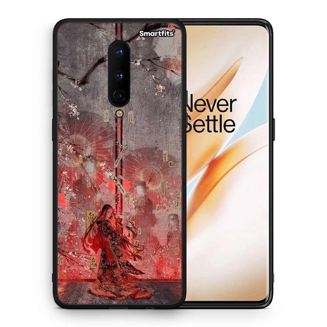 Θήκη OnePlus 8 Nezuko Kamado από τη Smartfits με σχέδιο στο πίσω μέρος και μαύρο περίβλημα | OnePlus 8 Nezuko Kamado case with colorful back and black bezels