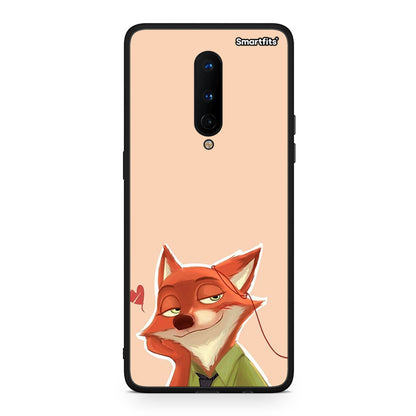OnePlus 8 Nick Wilde And Judy Hopps Love 1 θήκη από τη Smartfits με σχέδιο στο πίσω μέρος και μαύρο περίβλημα | Smartphone case with colorful back and black bezels by Smartfits
