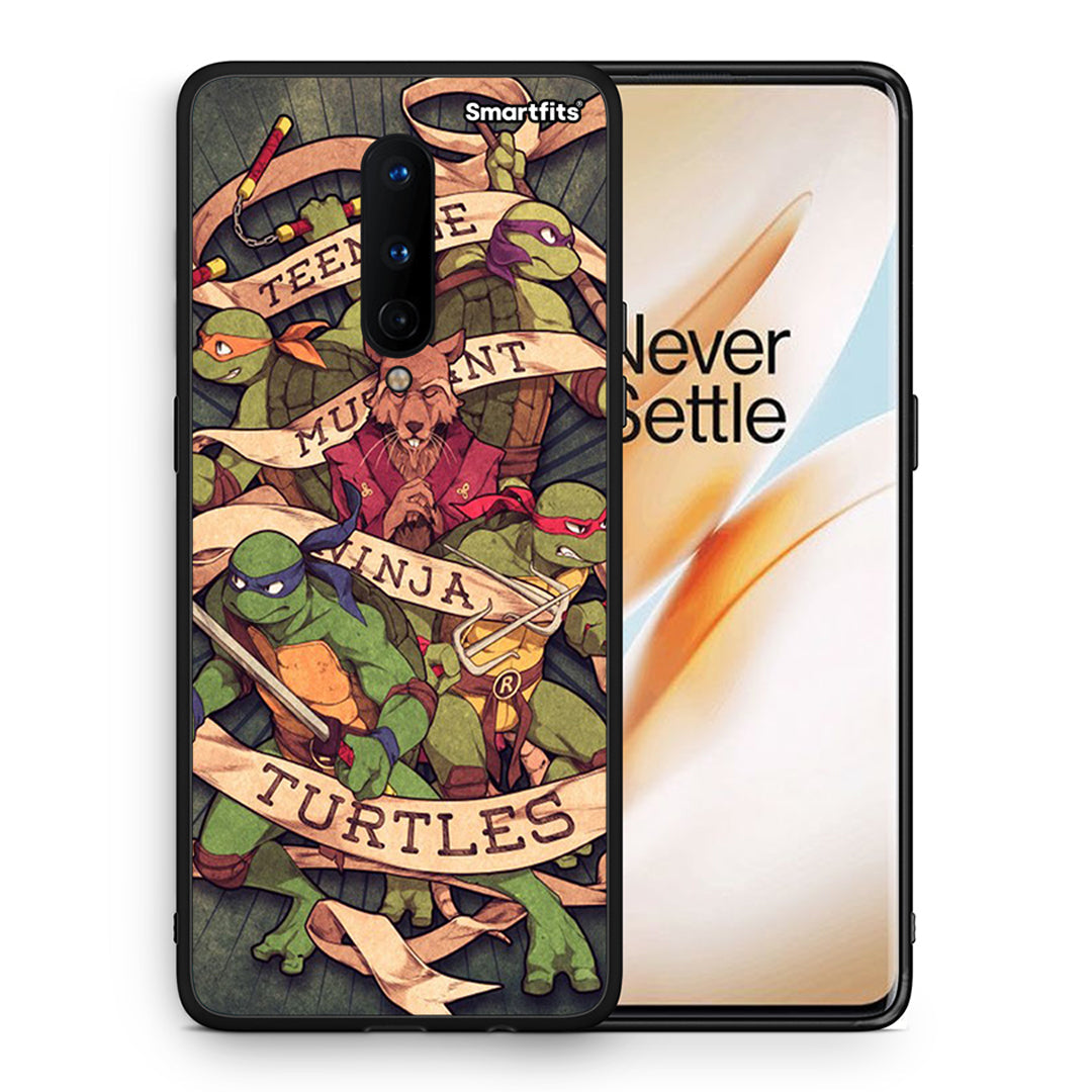 Θήκη OnePlus 8 Ninja Turtles από τη Smartfits με σχέδιο στο πίσω μέρος και μαύρο περίβλημα | OnePlus 8 Ninja Turtles case with colorful back and black bezels