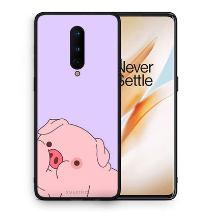 Θήκη Αγίου Βαλεντίνου OnePlus 8 Pig Love 2 από τη Smartfits με σχέδιο στο πίσω μέρος και μαύρο περίβλημα | OnePlus 8 Pig Love 2 case with colorful back and black bezels