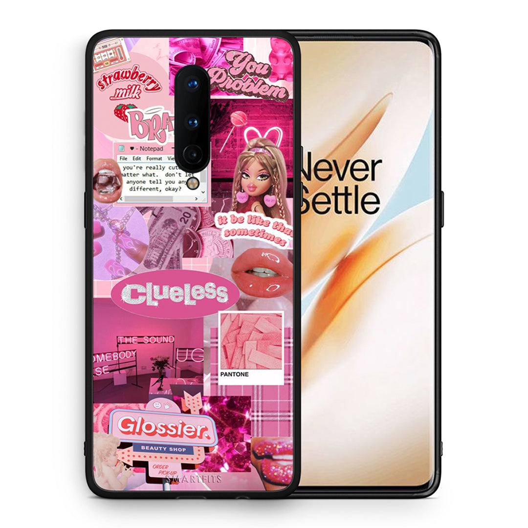 Θήκη Αγίου Βαλεντίνου OnePlus 8 Pink Love από τη Smartfits με σχέδιο στο πίσω μέρος και μαύρο περίβλημα | OnePlus 8 Pink Love case with colorful back and black bezels