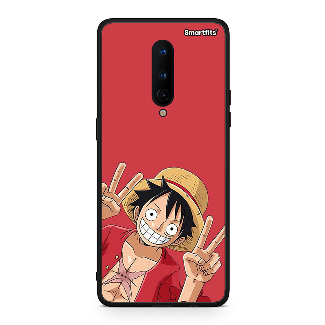 OnePlus 8 Pirate Luffy Θήκη από τη Smartfits με σχέδιο στο πίσω μέρος και μαύρο περίβλημα | Smartphone case with colorful back and black bezels by Smartfits