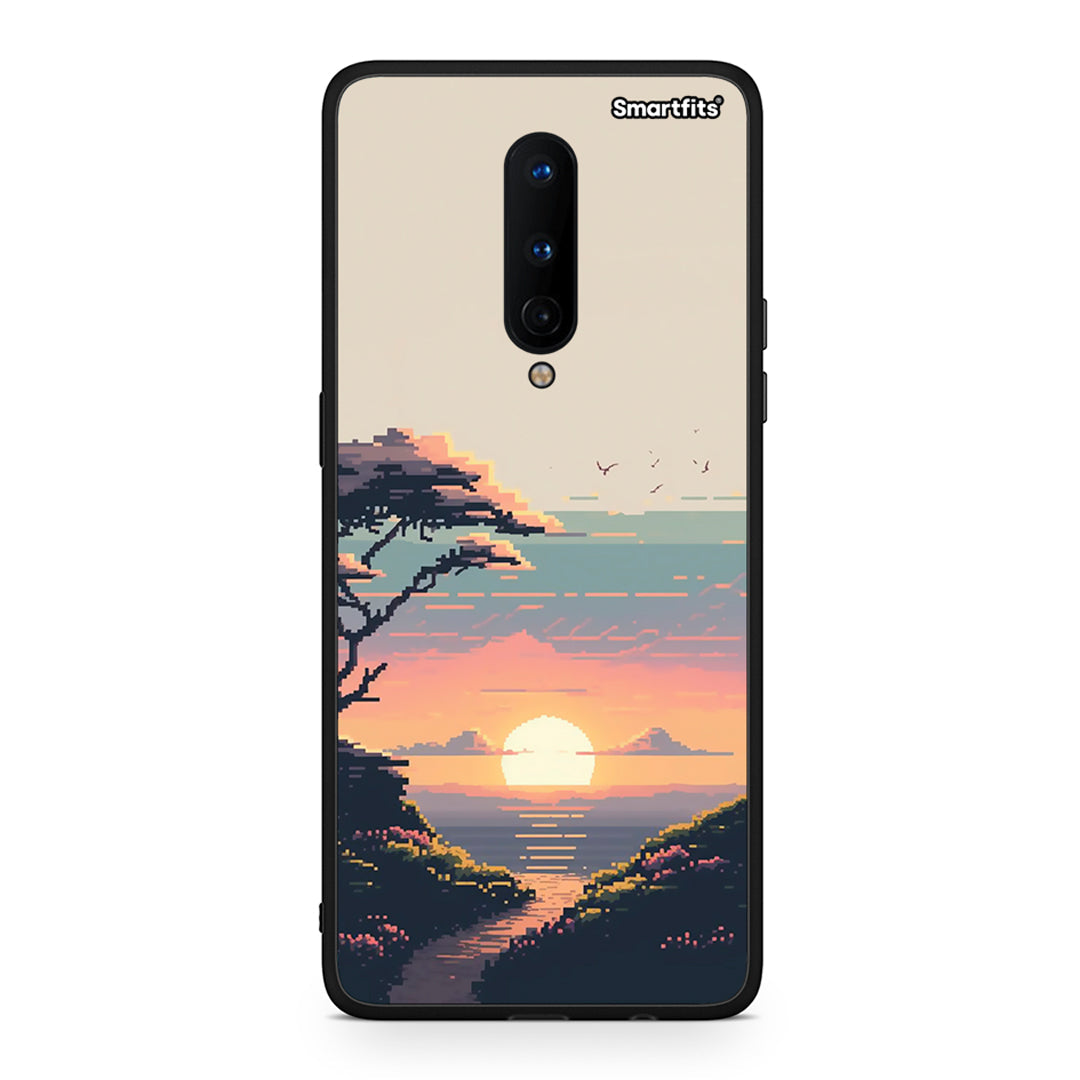 OnePlus 8 Pixel Sunset Θήκη από τη Smartfits με σχέδιο στο πίσω μέρος και μαύρο περίβλημα | Smartphone case with colorful back and black bezels by Smartfits