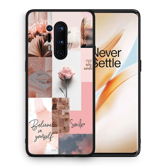 Θήκη OnePlus 8 Pro Aesthetic Collage από τη Smartfits με σχέδιο στο πίσω μέρος και μαύρο περίβλημα | OnePlus 8 Pro Aesthetic Collage case with colorful back and black bezels