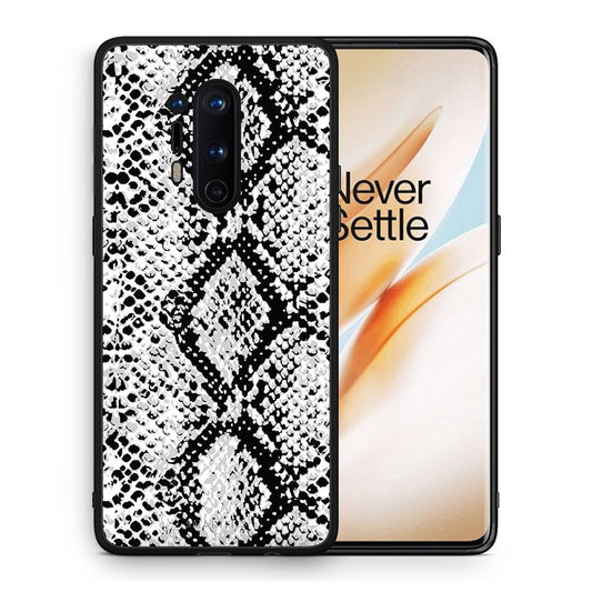 Θήκη OnePlus 8 Pro White Snake Animal από τη Smartfits με σχέδιο στο πίσω μέρος και μαύρο περίβλημα | OnePlus 8 Pro White Snake Animal case with colorful back and black bezels
