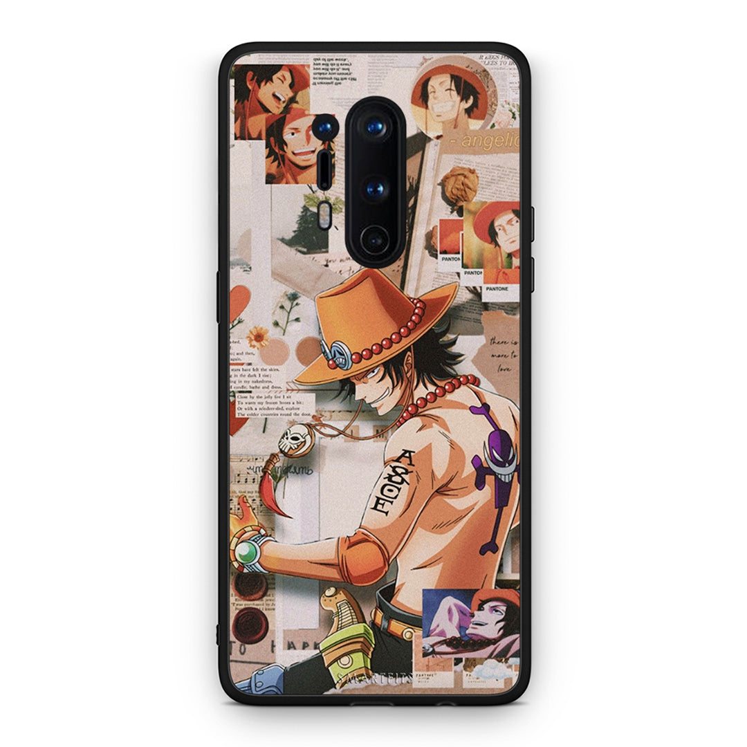 OnePlus 8 Pro Anime Collage θήκη από τη Smartfits με σχέδιο στο πίσω μέρος και μαύρο περίβλημα | Smartphone case with colorful back and black bezels by Smartfits