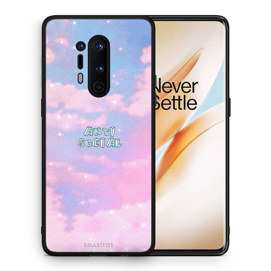 Θήκη Αγίου Βαλεντίνου OnePlus 8 Pro Anti Social από τη Smartfits με σχέδιο στο πίσω μέρος και μαύρο περίβλημα | OnePlus 8 Pro Anti Social case with colorful back and black bezels